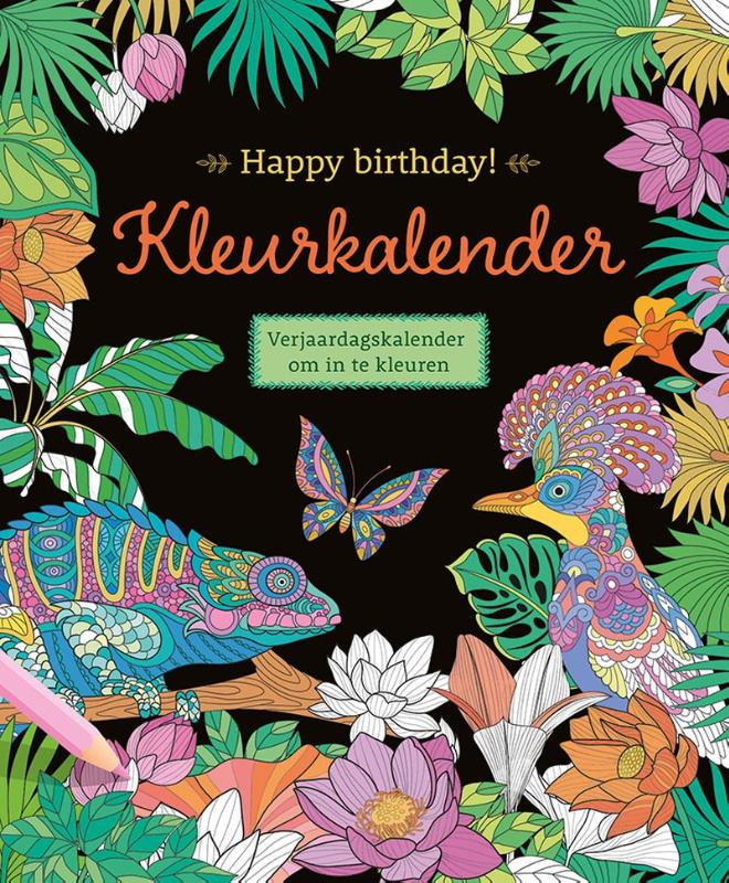 Happy birthday! Kleurkalender - Verjaardagskalender om in te kleuren
