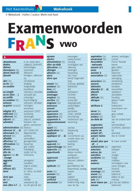 Examenwoorden Frans
