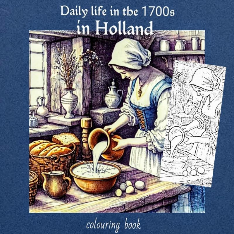 Daily life in 1700s in Holland - Colouring Pages