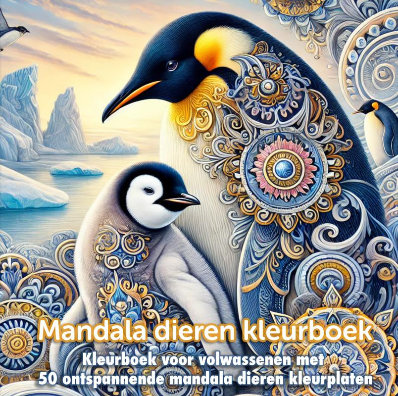 Mandala dieren kleurboek (hardcover) - Kleurboek voor volwassenen met 50 ontspannende mandala dieren kleurplaten