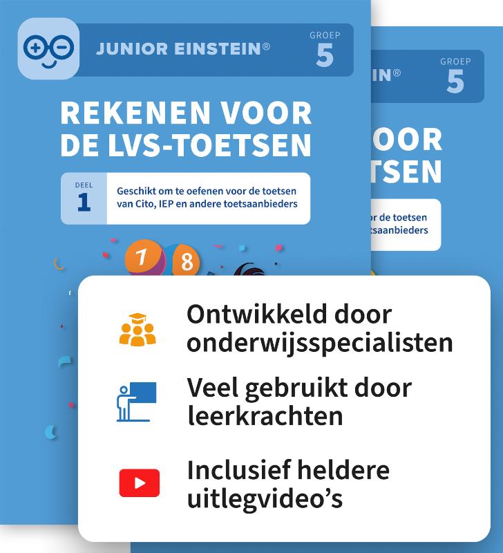 Rekenen voor de LVS-toetsen set - Deel 1 en 2 - Groep 5 + Online video-uitleg - Geschikt om te oefenen voor de toetsen van Cito, IEP en andere toetsaanbieders