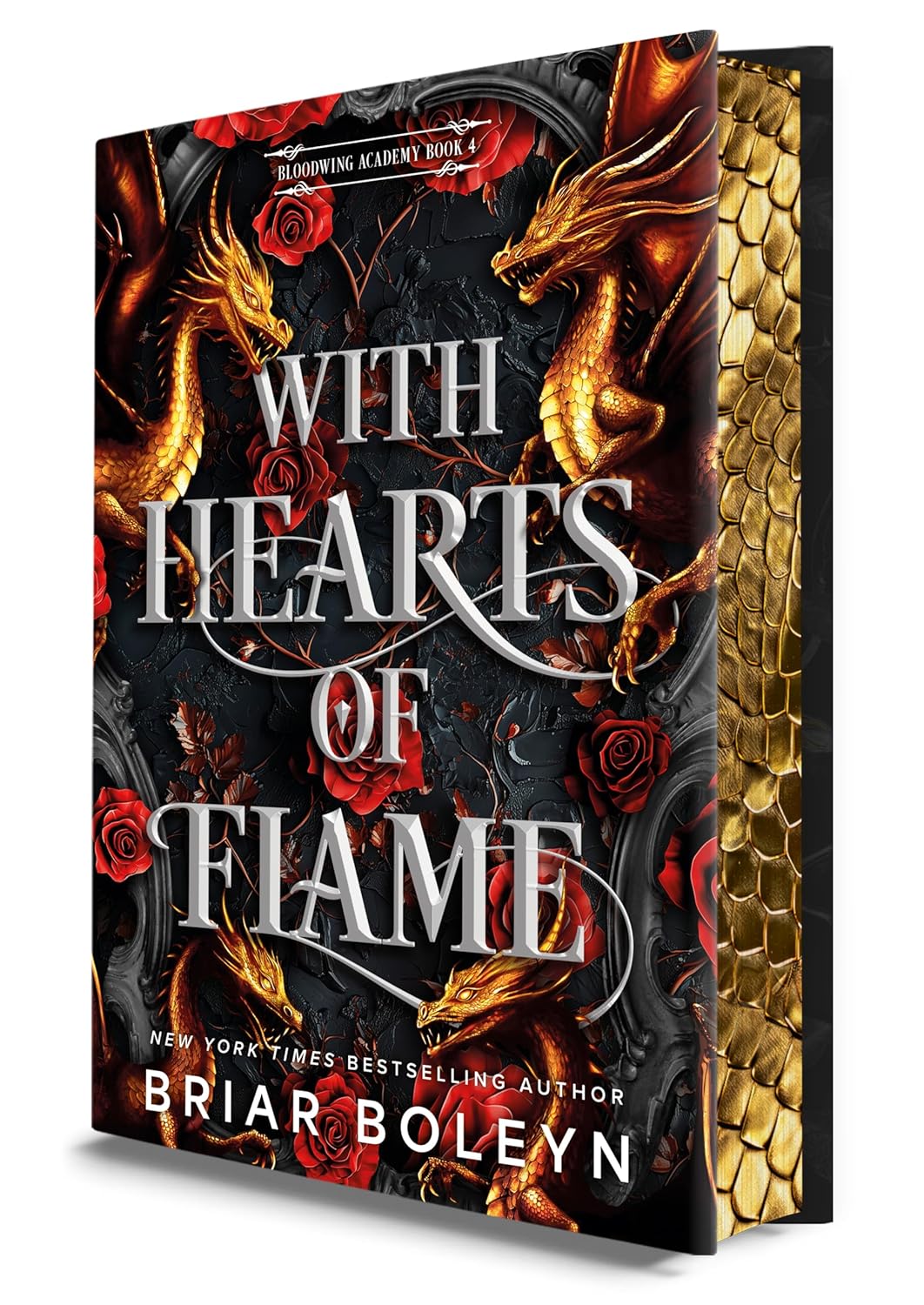 With Hearts of Flame (Deluxe Limited Edition) - A Dark Academia Romantasy Novel of Vampires and Dragons Featuring Stenciled Edges and Illustrated Endpapers