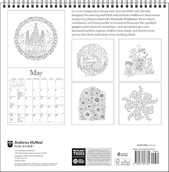 Wonderful Wildflowers - 2027 Coloring Wall Calendar - Johanna Basford