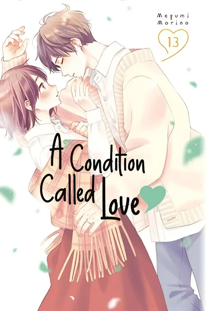 A soft pink and white manga cover of a condition called love 13 featuring a romantic embrace between two characters