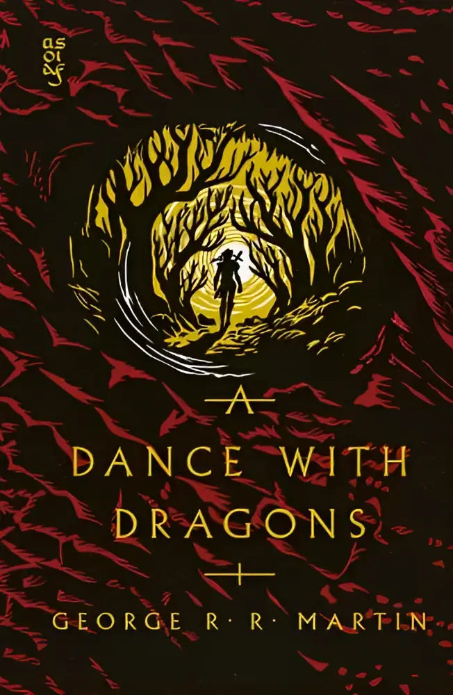 De boekhoes van a dance with dragons door george r met een donkere illustratie en leesbare titel op de voorkant
