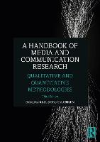 Een zwart hardcover boek getiteld a handbook of media and communication research met witte tekst op de cover