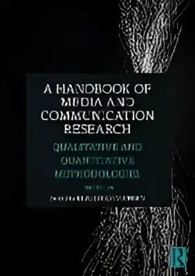 Een zwarte hardcover boek getiteld a handbook of media and communication research voor communicatieonderzoek en de sociale wetenschappen