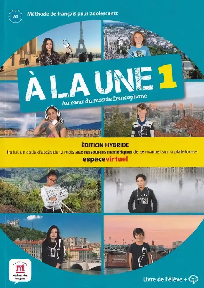 Blauw-wit livre édition hybride à la une 1 pour adolescents avec ressources digitales de maison des langues