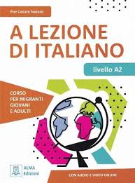 A Lezione di Italiano A2 lesmateriaal voorkant kleurrijk geïllustreerd