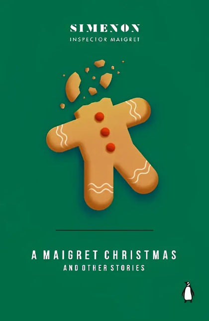A maigret christmas boek met een gemberkoekman omslag in warm goudbruin met rode accenten door georges simenon crime and mystery