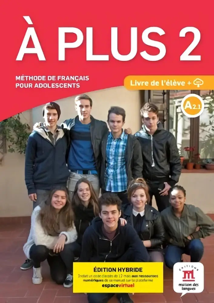 Rode versie internationale livre à plus 2 hybride editie met jongeren op de voorkant van de internationale versie