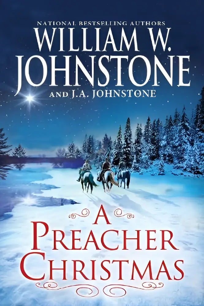 A preacher christmas boek met een winters sneeuwlandschap en paardensleeën onder een sterrennacht van kensington publishing