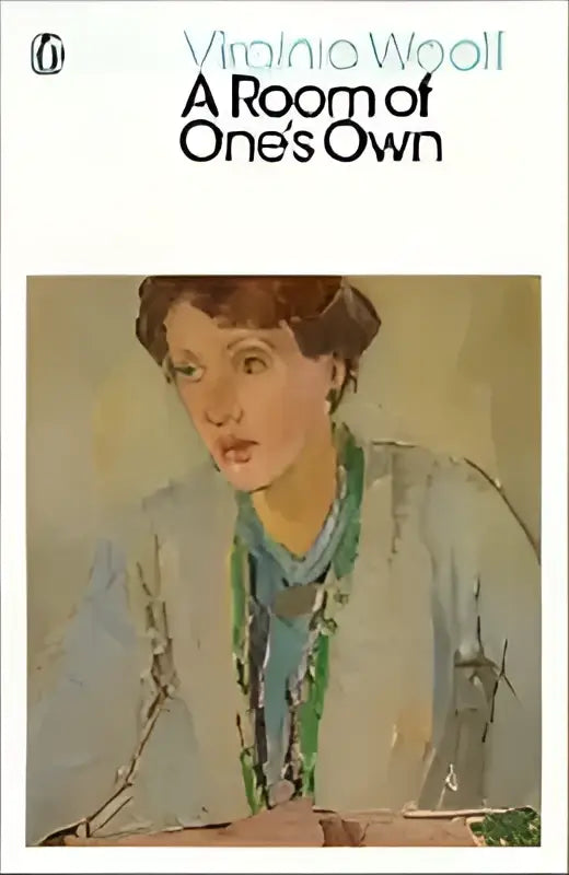 Een zachte impressionistische portretschildering van een vrouw in een lichtblauwe kleding met groene accenten in een kamer van jezelf