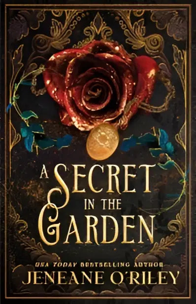 A richly illustrated book cover for standalone gothic romance dark manor chronicles featuring a crimson rose with gold accents