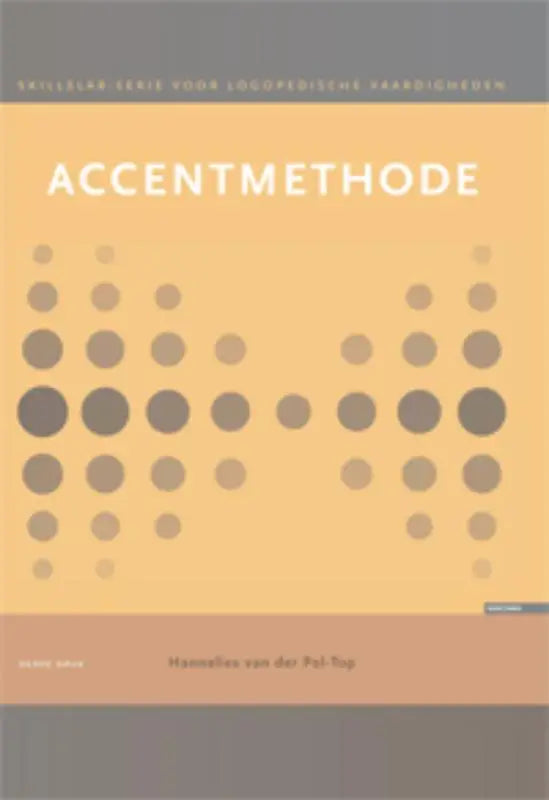 De cover van het accentmethode boek door koninklijke boom uitgevers toont een minimalistisch ontwerp met concentrische cirkels op een oranje achtergrond