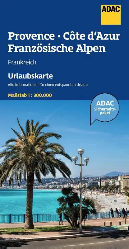 ADAC Urlaubskarte Provence, Französiche Alpen, Cote d'Azur 1:300.000 - Straßenkarte und Autokarte