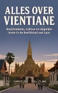 Gouden spitsen van de angkor wat tempel rijzen op tegen een warme lucht in alles over vientiane over dagelijks leven