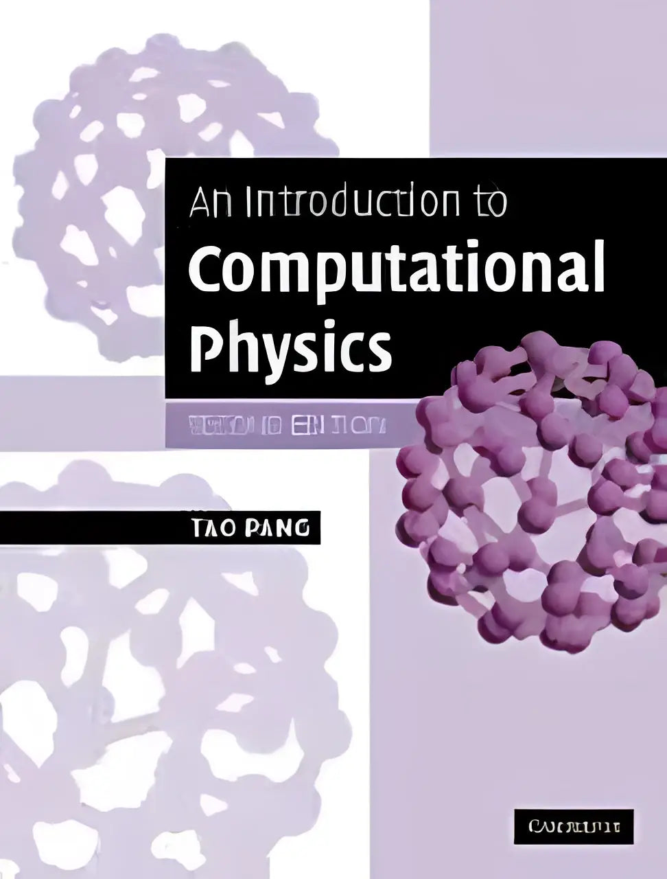 Paars moleculair structuurillustraties sieren de omslag van an introduction to computational physics, tweede editie, dit geavanceerde leerboek biedt een introductie tot computationele fysica