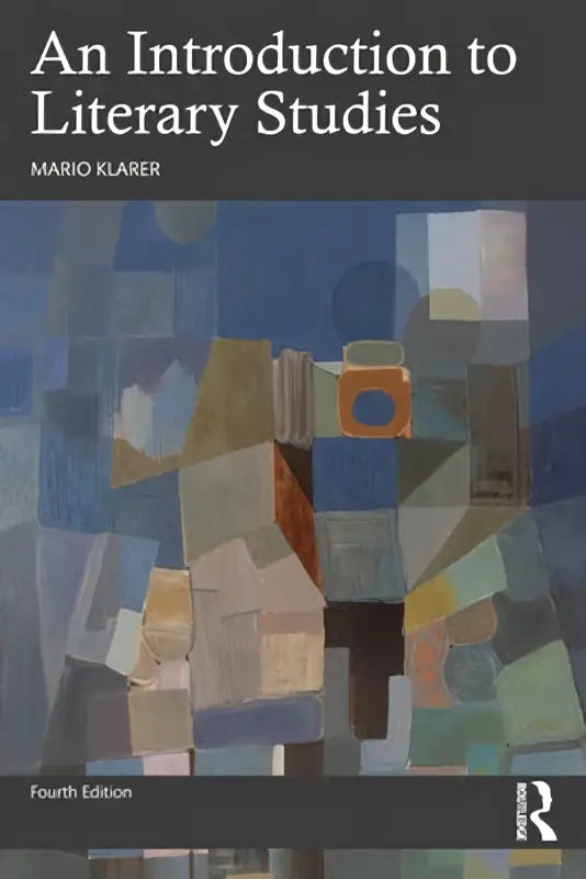 De boekomslag van an introduction to literary studies toont een abstract geometrisch ontwerp in gedempte blauwtinten en aardkleuren