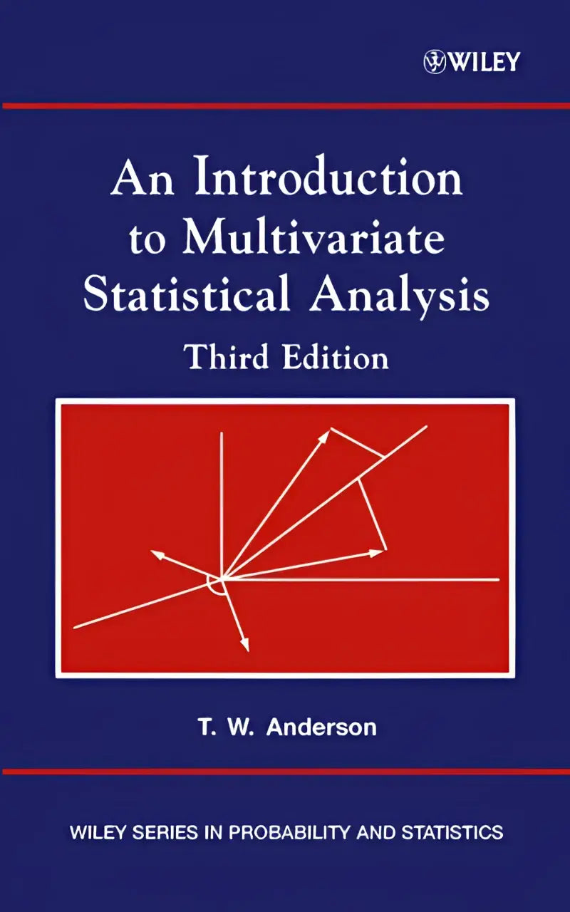 Blauw hardcover boek an introduction to multivariate statistical analysis derde editie door t met rode grafiek voor statistische analyse uses the method to ensure results