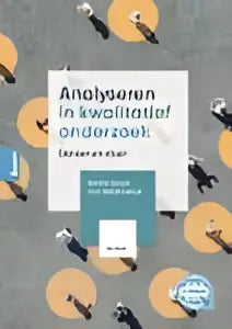 Boek analyseren in kwalitatief onderzoek met witte omslag en zwarte tekst van hennie boeije en inge bleijenbergh