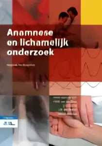 Het product anamnese en lichamelijk onderzoek toont rood-wit gestreepte stof met nederlandstalige tekst bsl media algemene onderwerpen