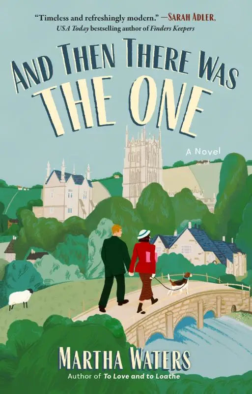 De boekcover van and then there was the one toont een illustration van twee mensen op een stenen brug in het landschap