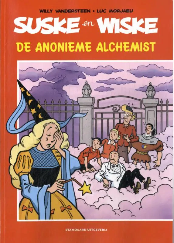 De cover van de strips algemeen comic de anonieme alchemist van luc morjaeu toont een kleurrijke cartoonillustratie