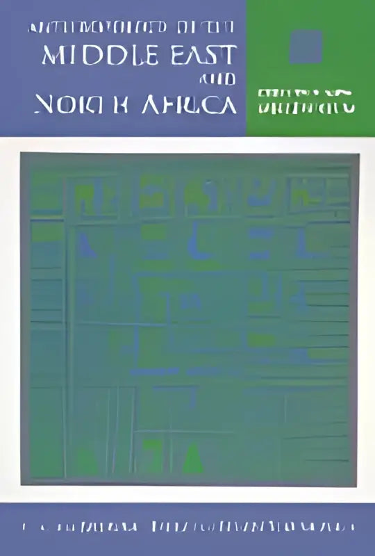 Het boek antropologie van het midden-oosten en noord-afrika toont een groenblauw geometrisch omslag met witte titeltekst