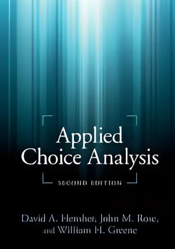Het boek applied choice analysis toont de titel in een moderne serif lettertype op een blauwgroene verloopachtergrond