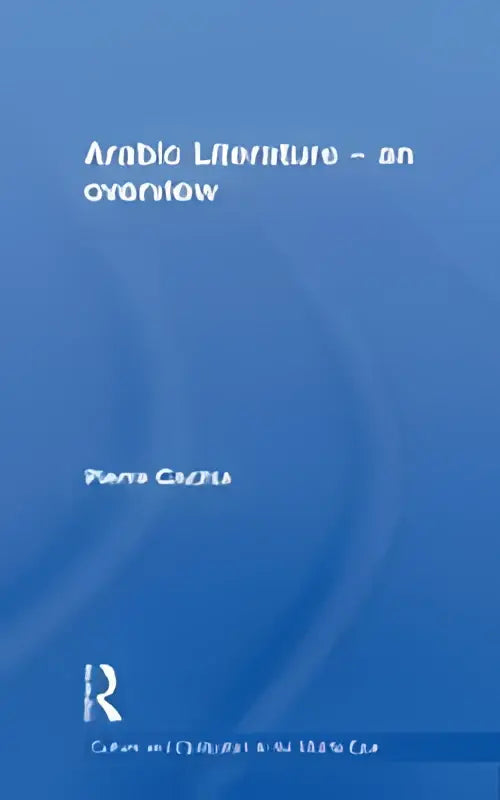 Blauw boek met golvend ontwerp en titel arabic literature an overview door perry c overzicht van arabische literatuur