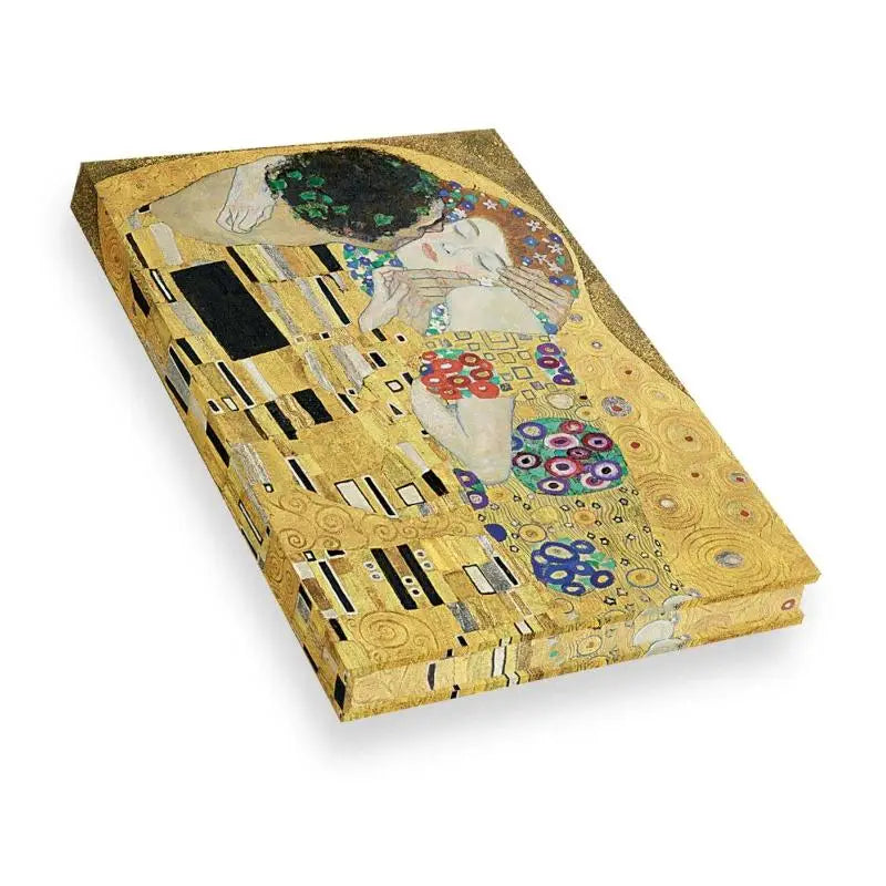 Artists' Sketchbook Klimt The Kiss - Notizbuch Echtleinen Klimt Der Kuss - mit hochwertigem, unliniertem Zeichenpapier, Leinenbindung und Motiv-Farbschnitt