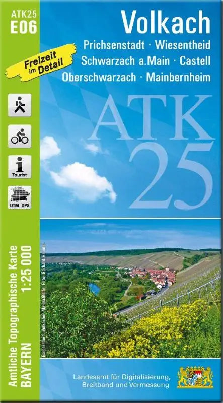 ATK25-E06 Volkach (Amtliche Topographische Karte 1:25000) - Prichsenstadt, Wiesentheid, Schwarzach a.Main, Castell, Oberschwarzach, Mainbernheim