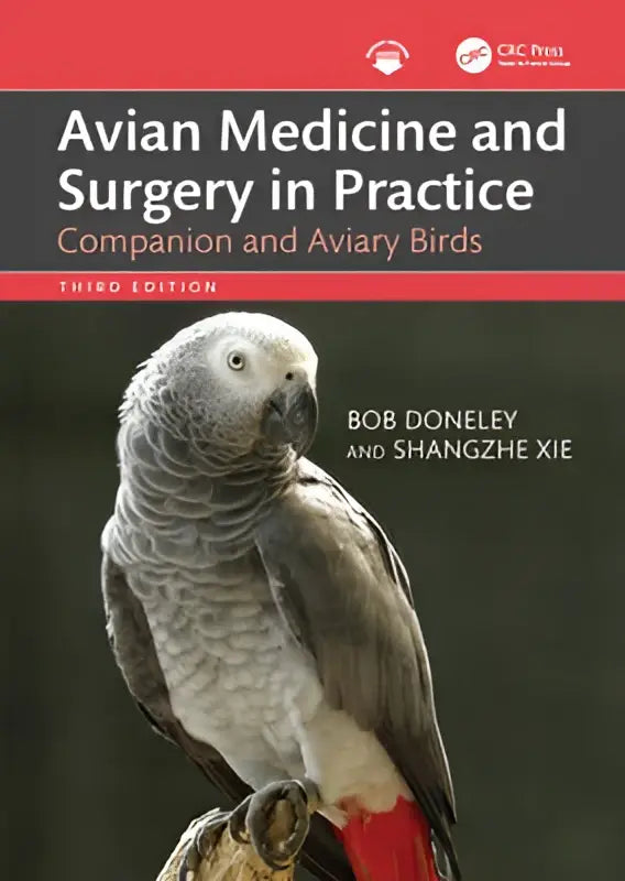 Grijze african grey papegaai met helderrode staart gezeten op tak voor avian medicine and surgery in praktijk