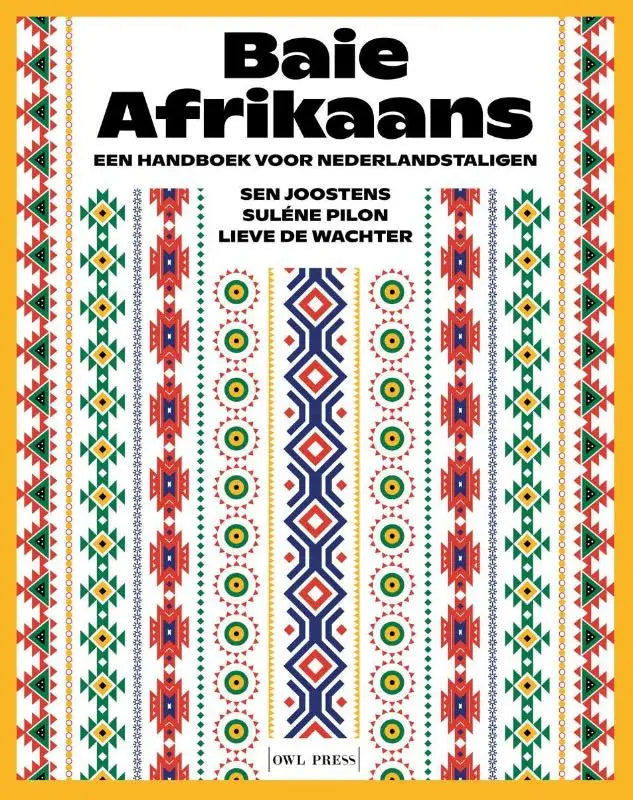 Baie Afrikaans een handboek voor Nederlandstaligen met een levendige omslag in rood groen blauw en geel