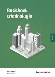 Minimalistische moderne boekcover van basisboek criminologie door emile kolthoff uitgegeven door koninklijke boom uitgevers