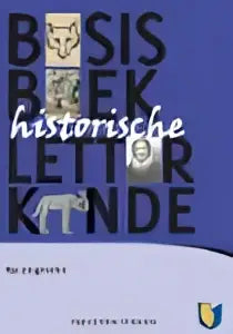 De cover van het basisboek historische letterkunde toont de titel basis historische literatuur in wit op een donkerblauwe achtergrond