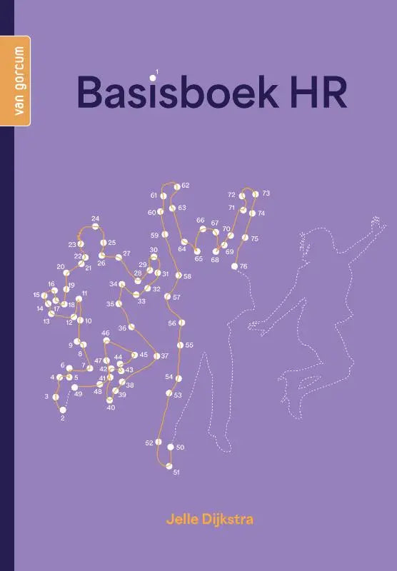 Paars boekcover van basisboek hr met een gestippelde menselijke figuur en nummering door jelle dijkstra