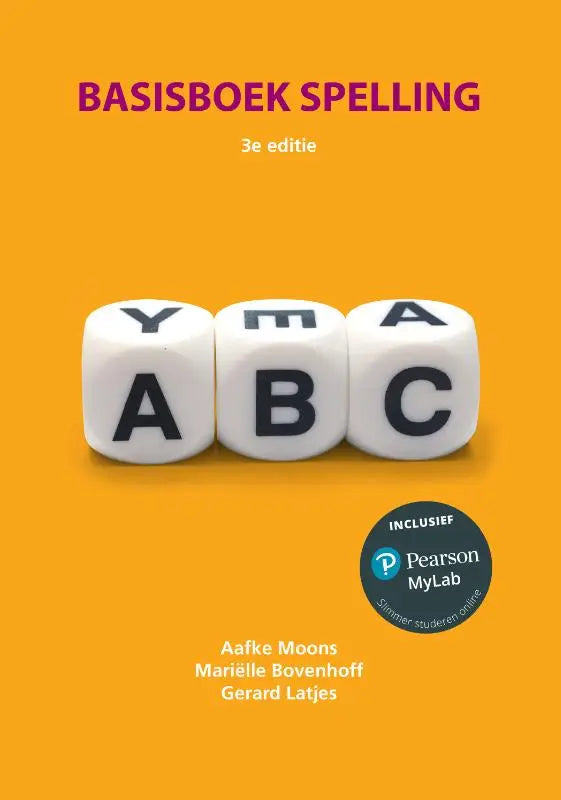 Witte dobbelstenen met zwarte letters yma abc bij basisboek spelling met mylab nl toegangscode van aafke moons