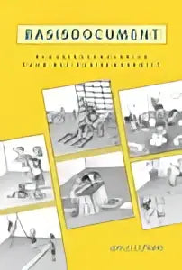 De basisdocument bewegingsonderwijs toont een grid van zwart-wit foto’s met de tekst bassdocument bovenaan
