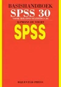 Rode spss logo op witte achtergrond voor basishandboek spss 30 productcover