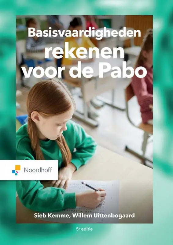 Jong meisje met rood haar draagt groene sweatshirt zittend in klaslokaal bij basisvaardigheden rekenen van sieb kemme en willem uittenbogaard