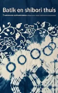 Blauw wit shibori stof met complexe cirkelpatronen voor traditionele verftechnieken stap voor stap thuis leren