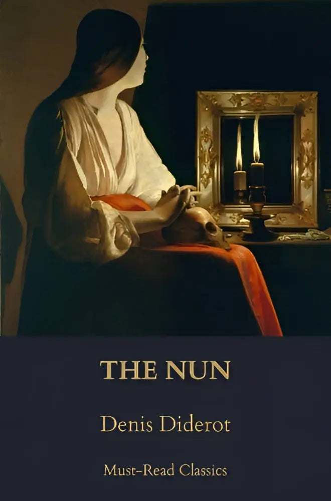 The nun van Denis Diderot is een klassiek roman met een donkerblauwe kaft en gouden letters in Beatrijs collectie