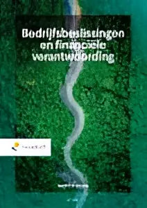 Cover van hoger onderwijs boek bedrijfsbeslissingen en financiële verantwoording met zilveren bliksemschicht op groene achtergrond door andré heezen