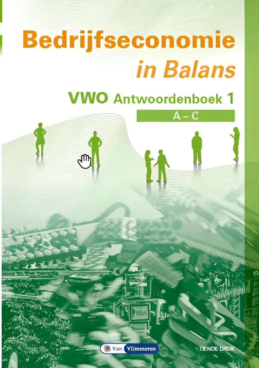 Green and orange hardcover textbook for bedrijfseconomie in balans vwo antwoordenboek 1 a–c for economics study