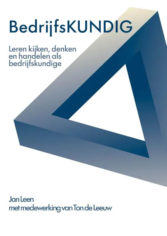 Blauwe driehoekige grafiek met een driedimensionaal optisch illusie ontwerp voor leren kijken in bedrijfskundige context