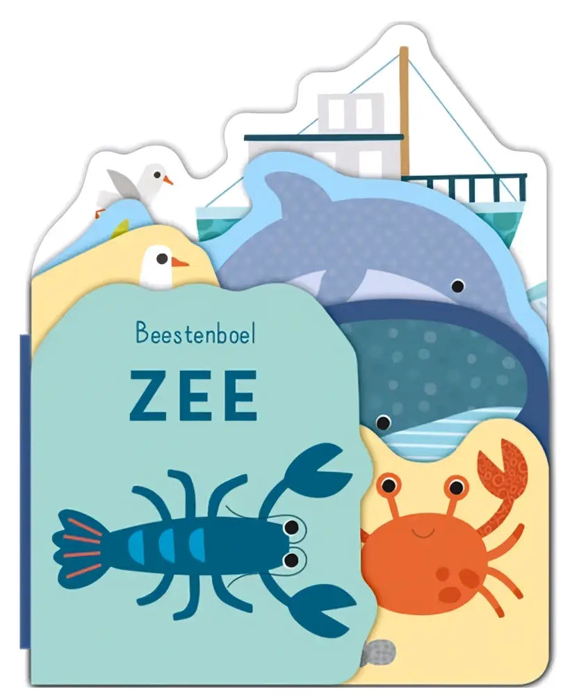 Beestenboel zee is een kleurrijk pop-up boek met zeewezens van papier voor jonge lezers