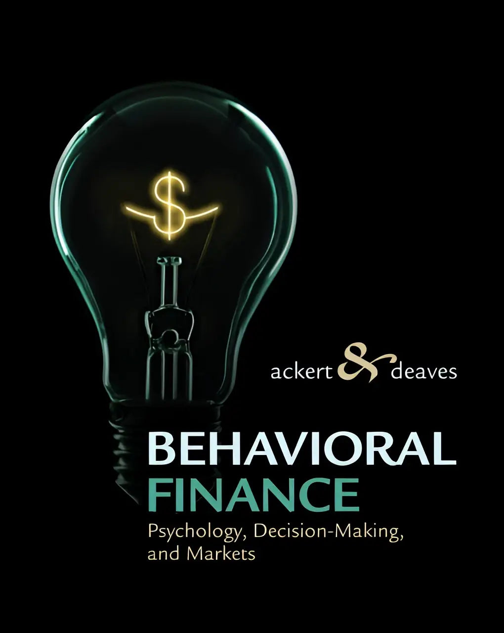Een lichtgevende gloeilamp met een gouden dollarteken gloeidraad tegen een zwarte achtergrond behavioral finance toegepast op markten