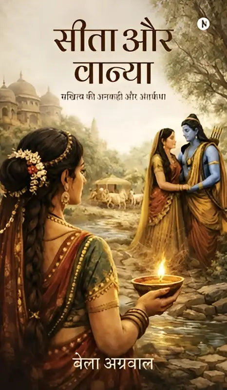 The book cover of bela aggarwal sita and vanya shows a woman in traditional indian attire holding an oil lamp
